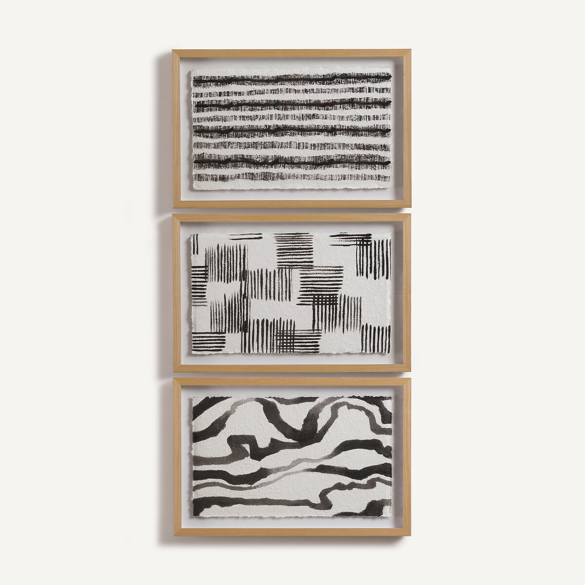 Onde Hand-Painted Rice Paper Wall Art black/white, AM.PM