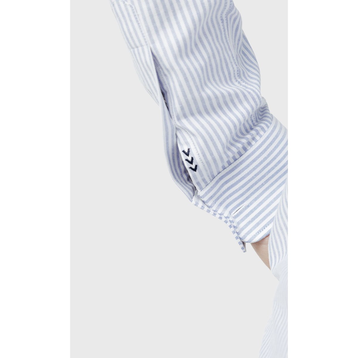 Chemise Slim fit en oxford Japonais à rayures bleu ciel, ACROSS
