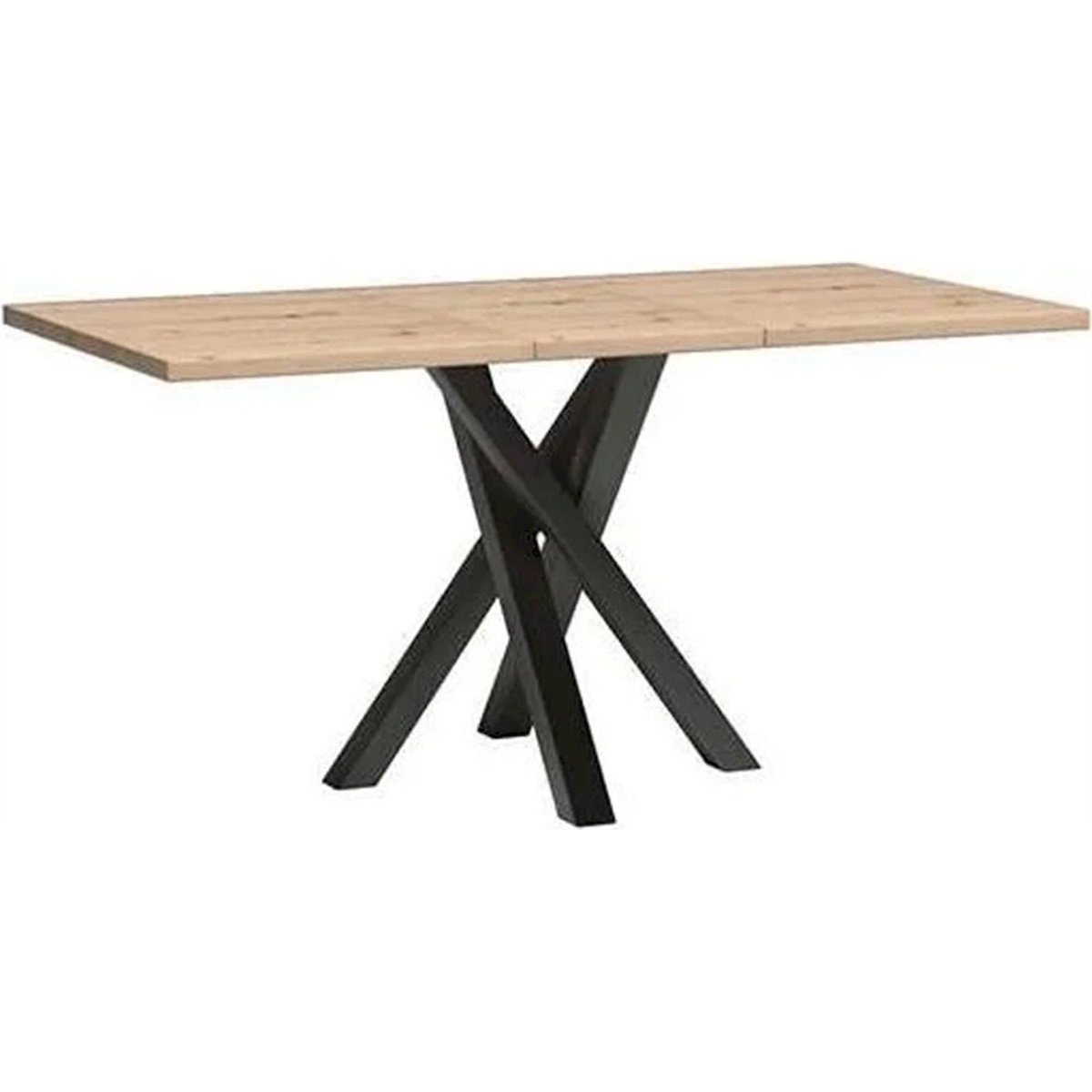 Table à manger extensible collection CALI chêne artisan et noir, RECOLLECTION