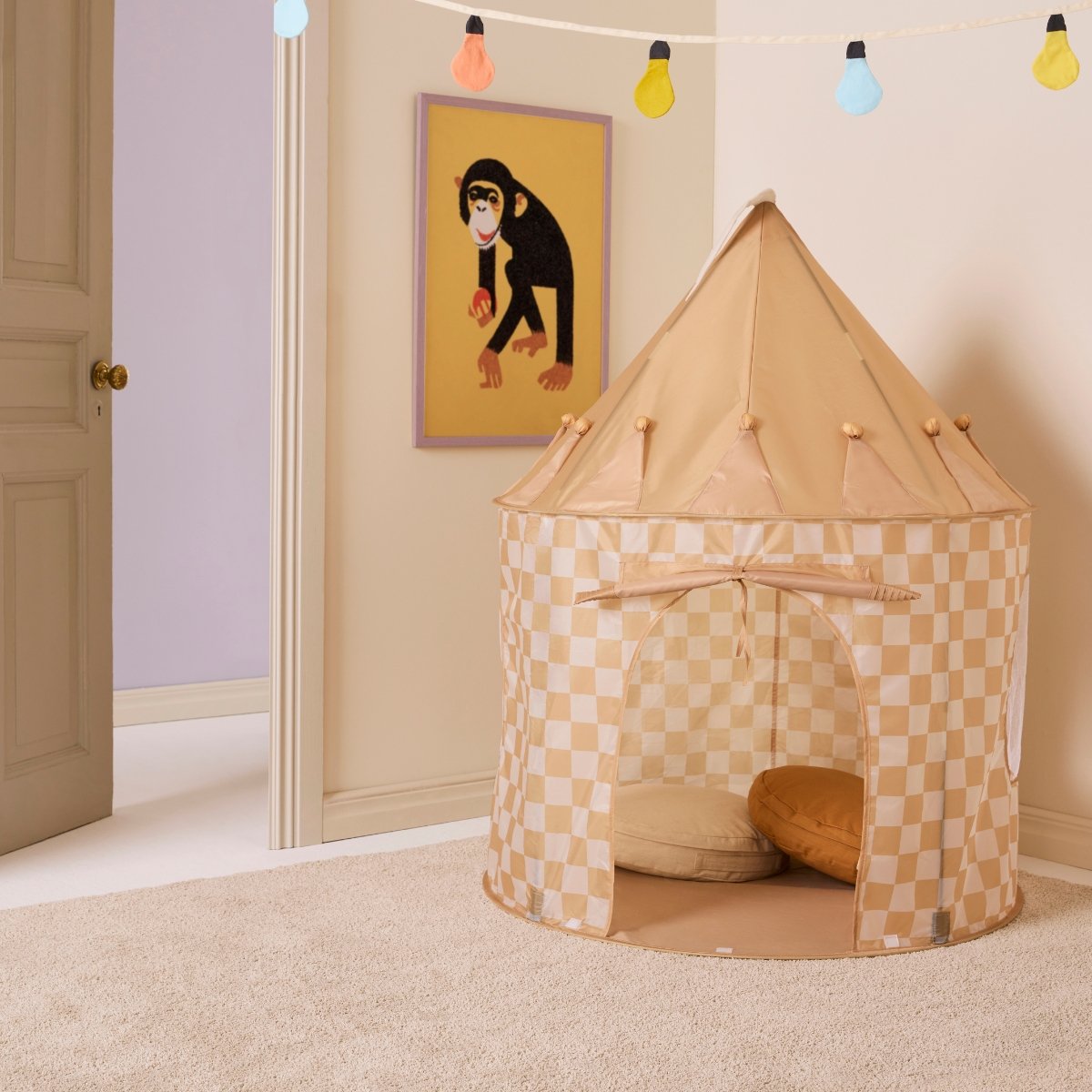 Tente de jeu beige, blanc, KID'S CONCEPT