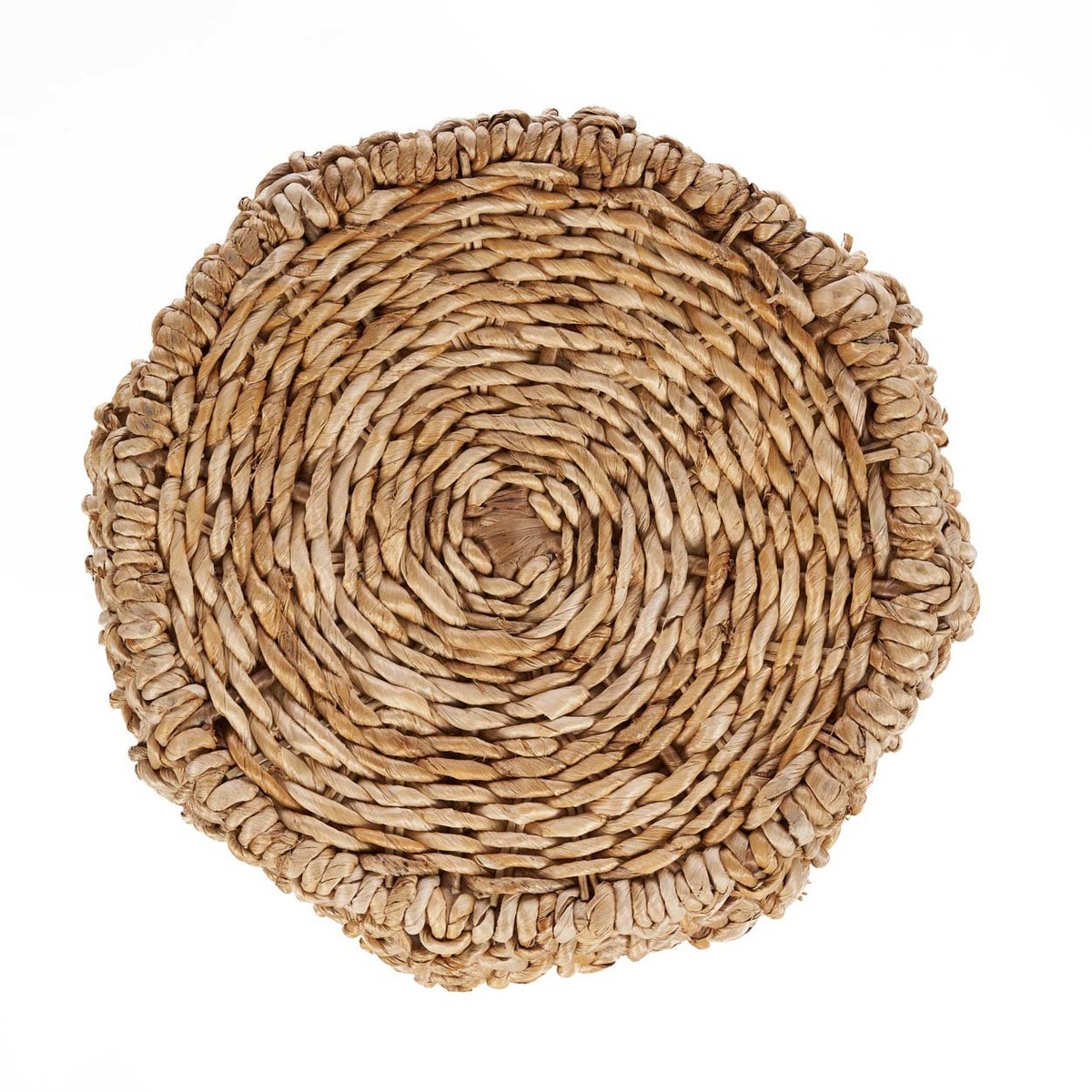 Tabouret en feuille de bananier et fer DANNIH beige, BAZAR BIZAR