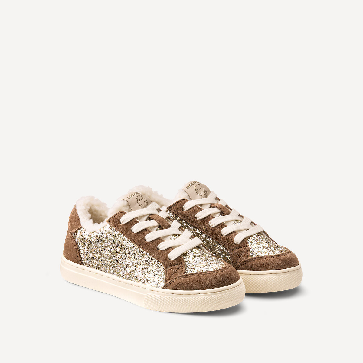 Kids Glittery Faux Fur-Lined Trainers gold-coloured, LA REDOUTE COLLECTIONS