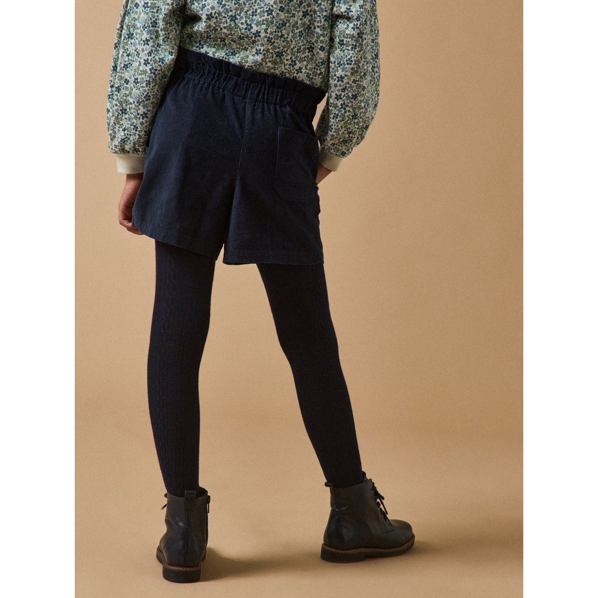 Short paper bag velours marine, CYRILLUS