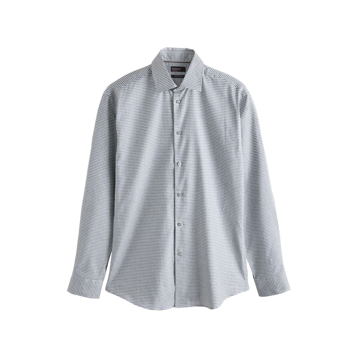 Chemise slim habillée en coton stretch vichy gris, NEXT