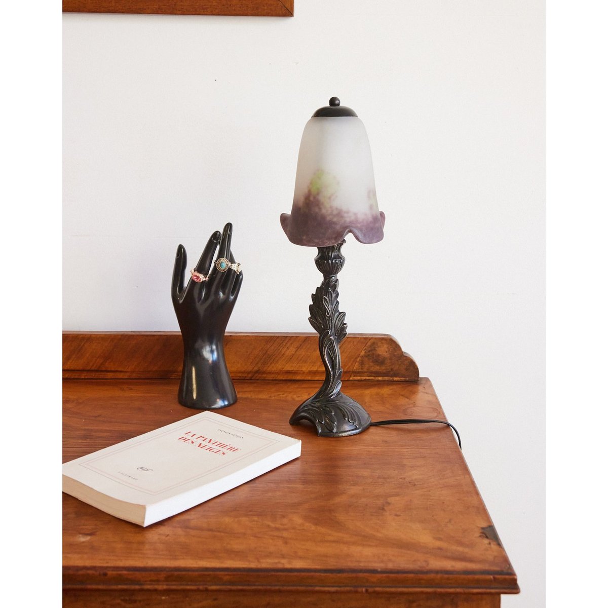 Lampe à poser Art déco Colette N°447 - Bon état blanc, DEBONGOUT