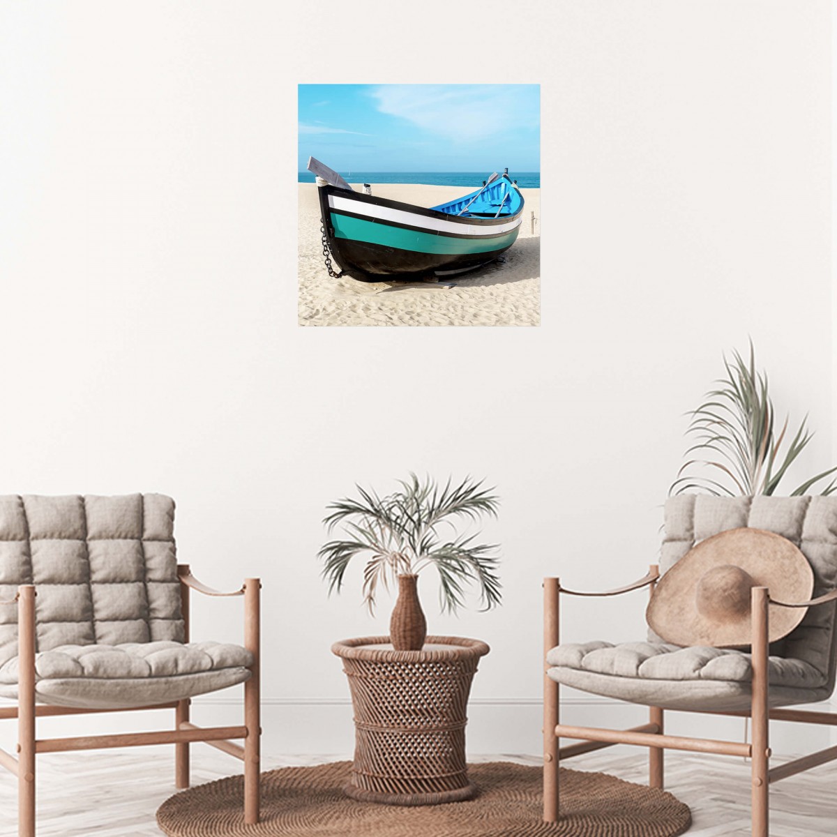 Tableau Mural Barque PLAGE tableau en verre synthétique, CEANOTHE
