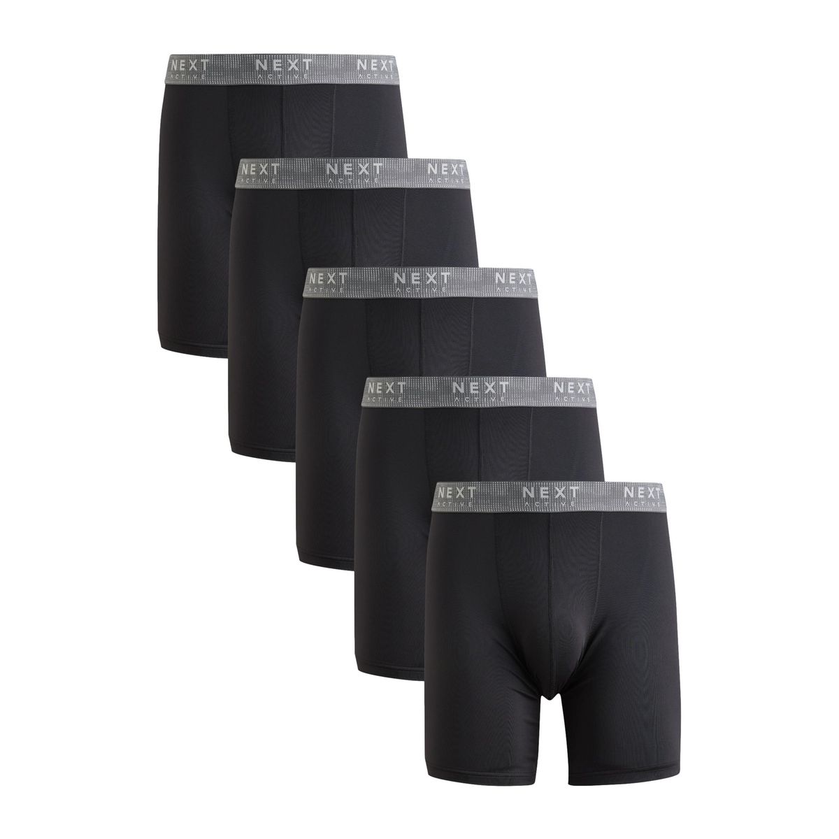 Boxer de sport long, lot 5 noir, NEXT