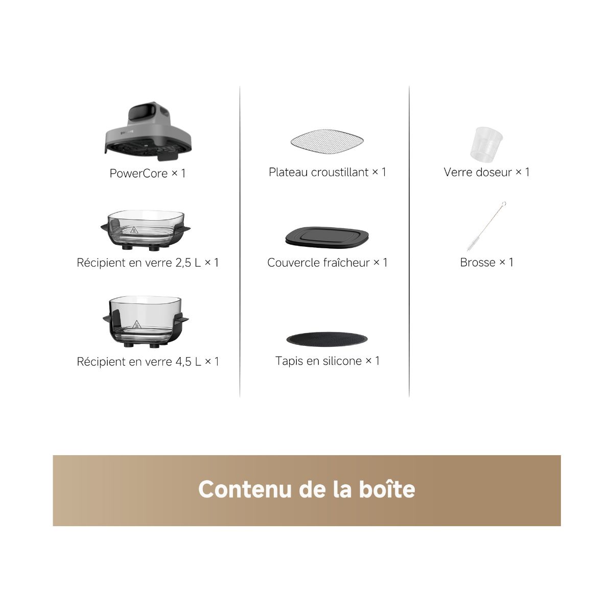 Friteuse sans huile Tasti™,Gris, 5 en 1, 2 récipients: 2,5L et 4,5L, 1500W couleur unique, DREAME
