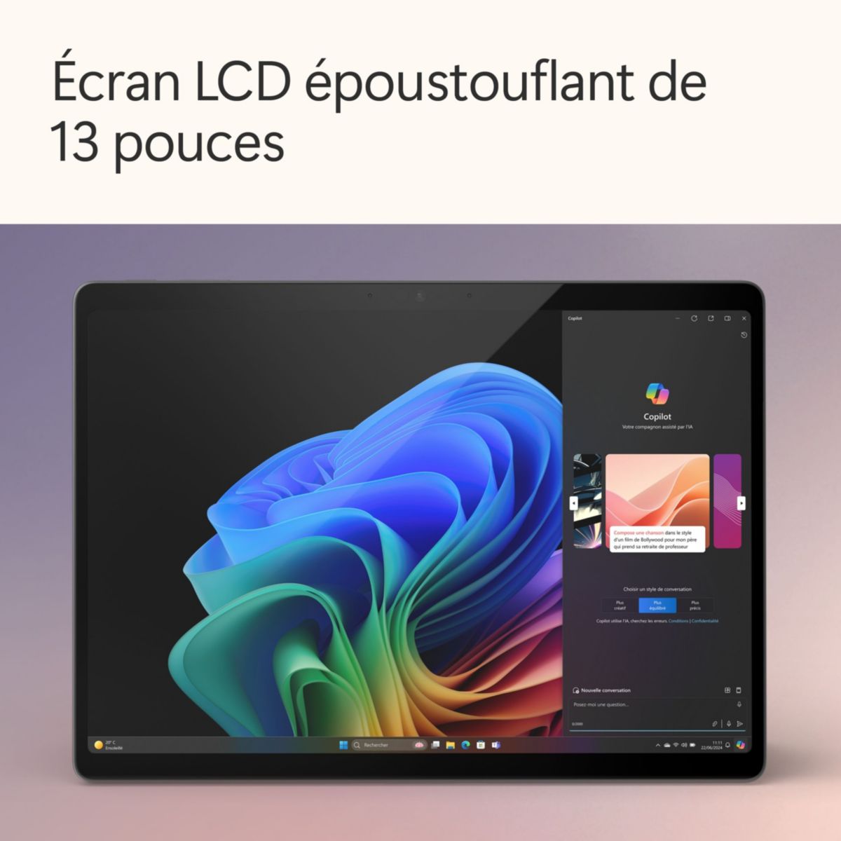 PC Hybride Pack Surface Pro 13" Snapdragon X plus 16 Go RAM LPDDR5x SSD 512 Go Copilot+PC couleur unique, MICROSOFT