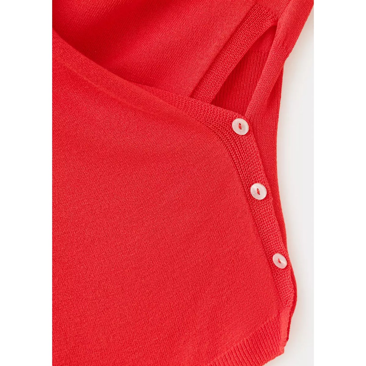 Pull en maille fine drapé rouge, MANGO