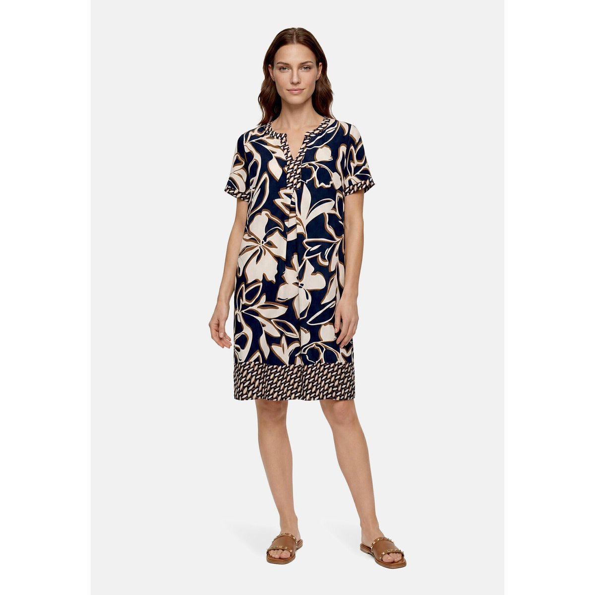 Robe tunique manches courtes dark blue/brown, BETTY BARCLAY