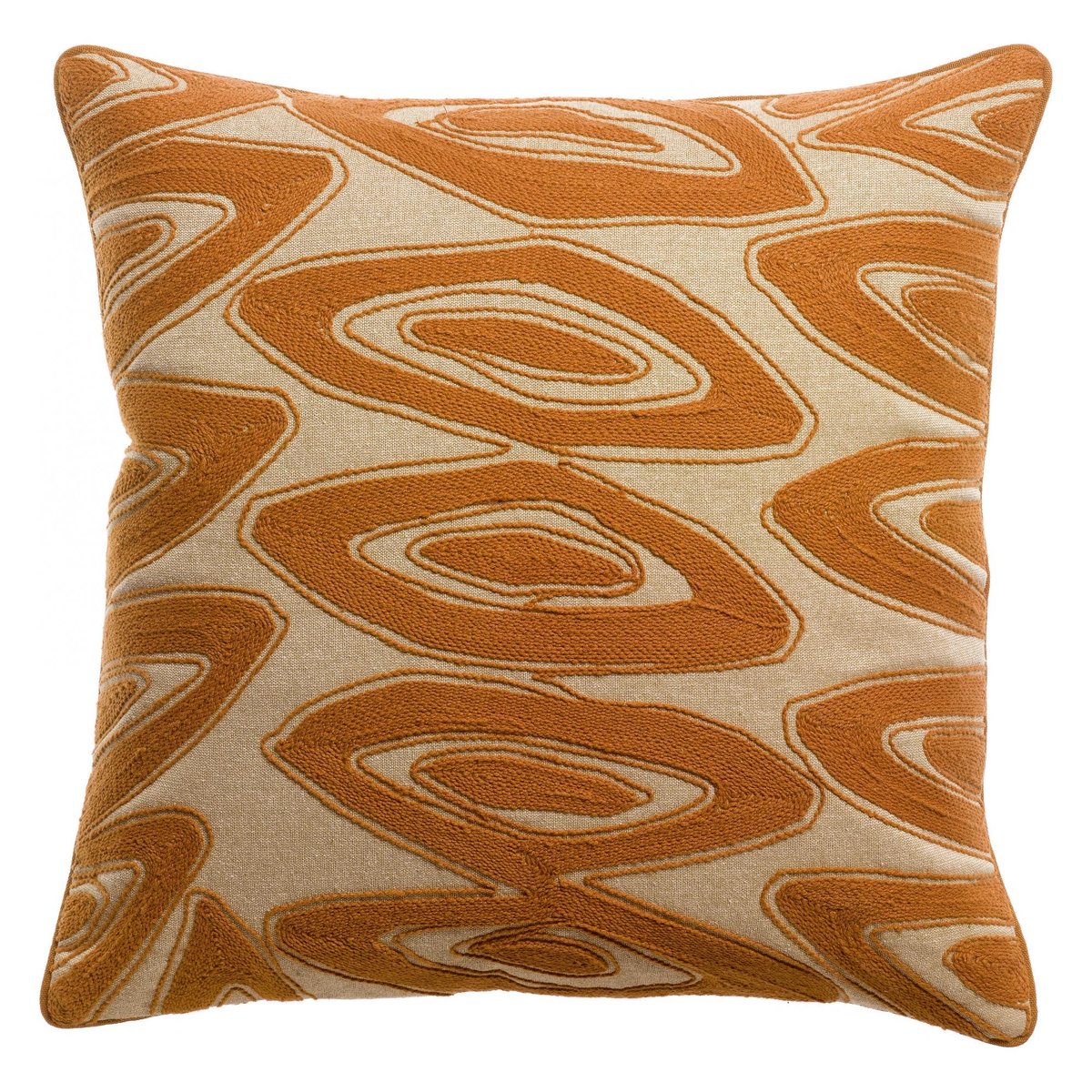 Coussin brodé Leya cuivre, VIVARAISE