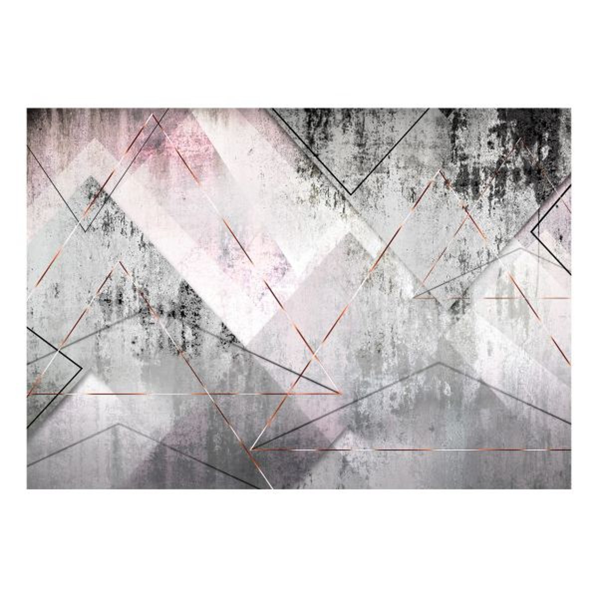Papier peint intissé panoramique Triangular Perspective rose, EDEN