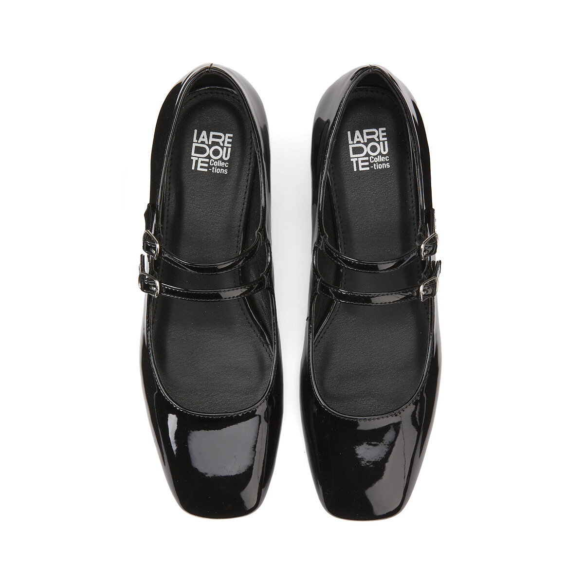 Ballerine baby doppio cinturino, piccolo tacco nero , LA REDOUTE COLLECTIONS