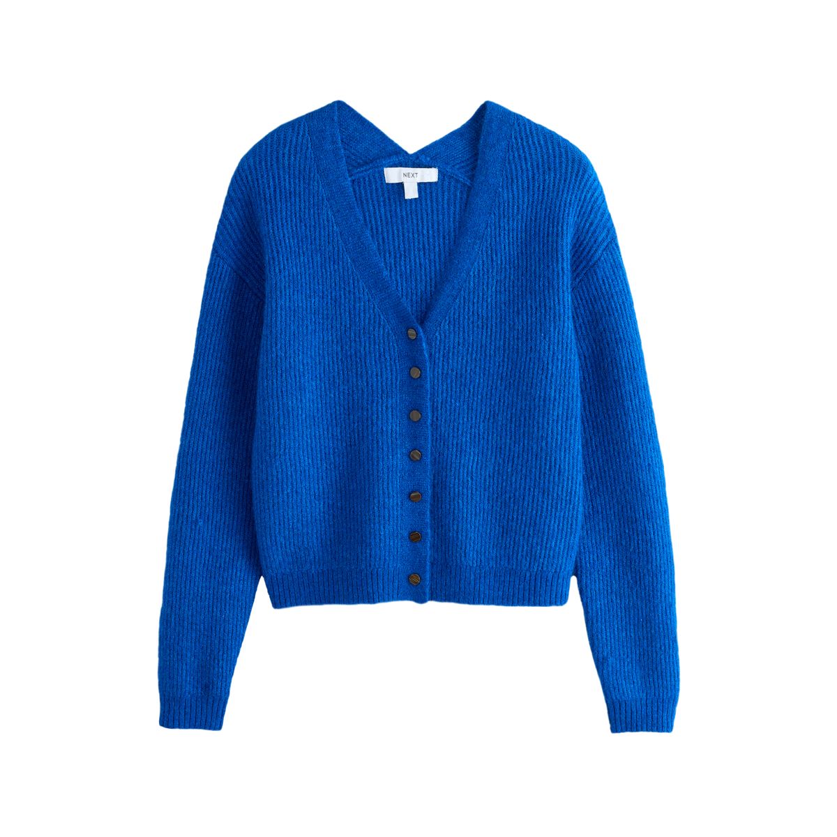 Cardigan en laine mélangée col v bleu cobalt, NEXT
