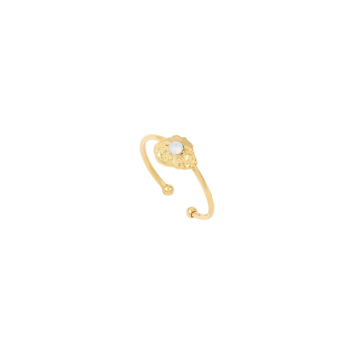 Bague dorée - eleven pacific opal blanc, CAROLINE NAJMAN