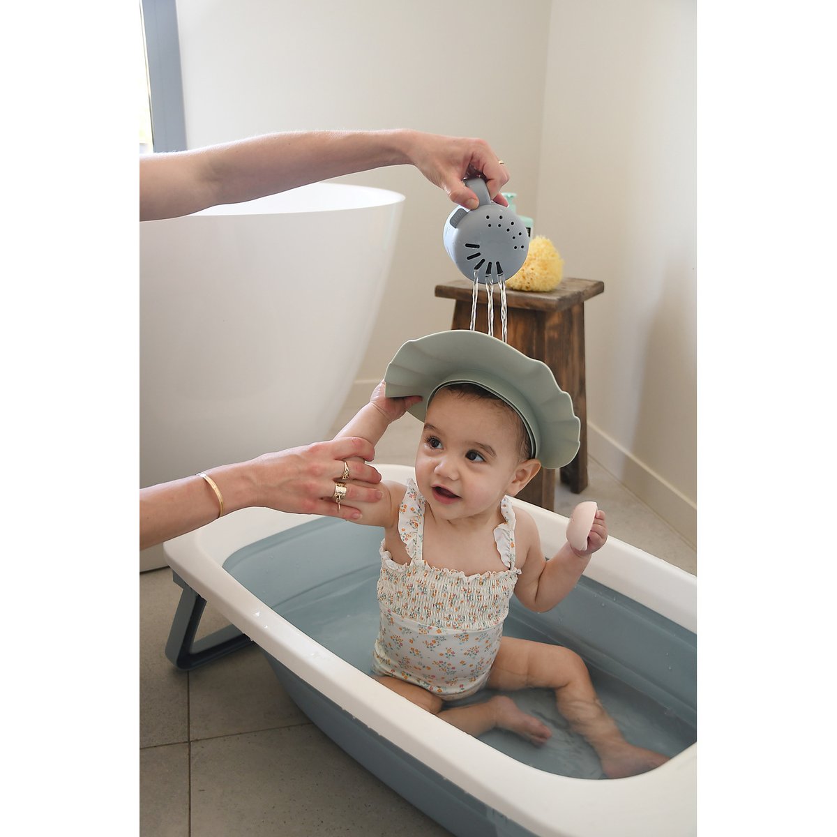 Rince tête silicone accessoire de bain bébé galet, BEABA
