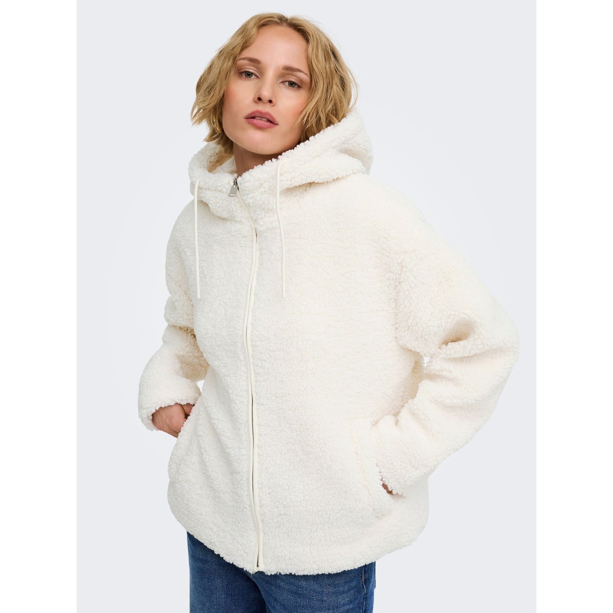 Manteau En Peluche cloud dancer, ONLY