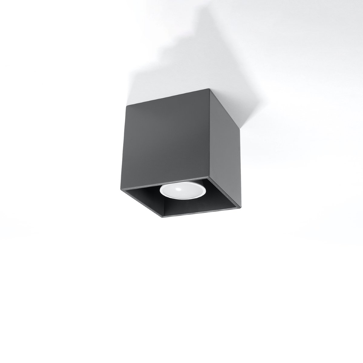 Plafonnier Aluminium Anthracite GU10 1 Quad gris, EDEN
