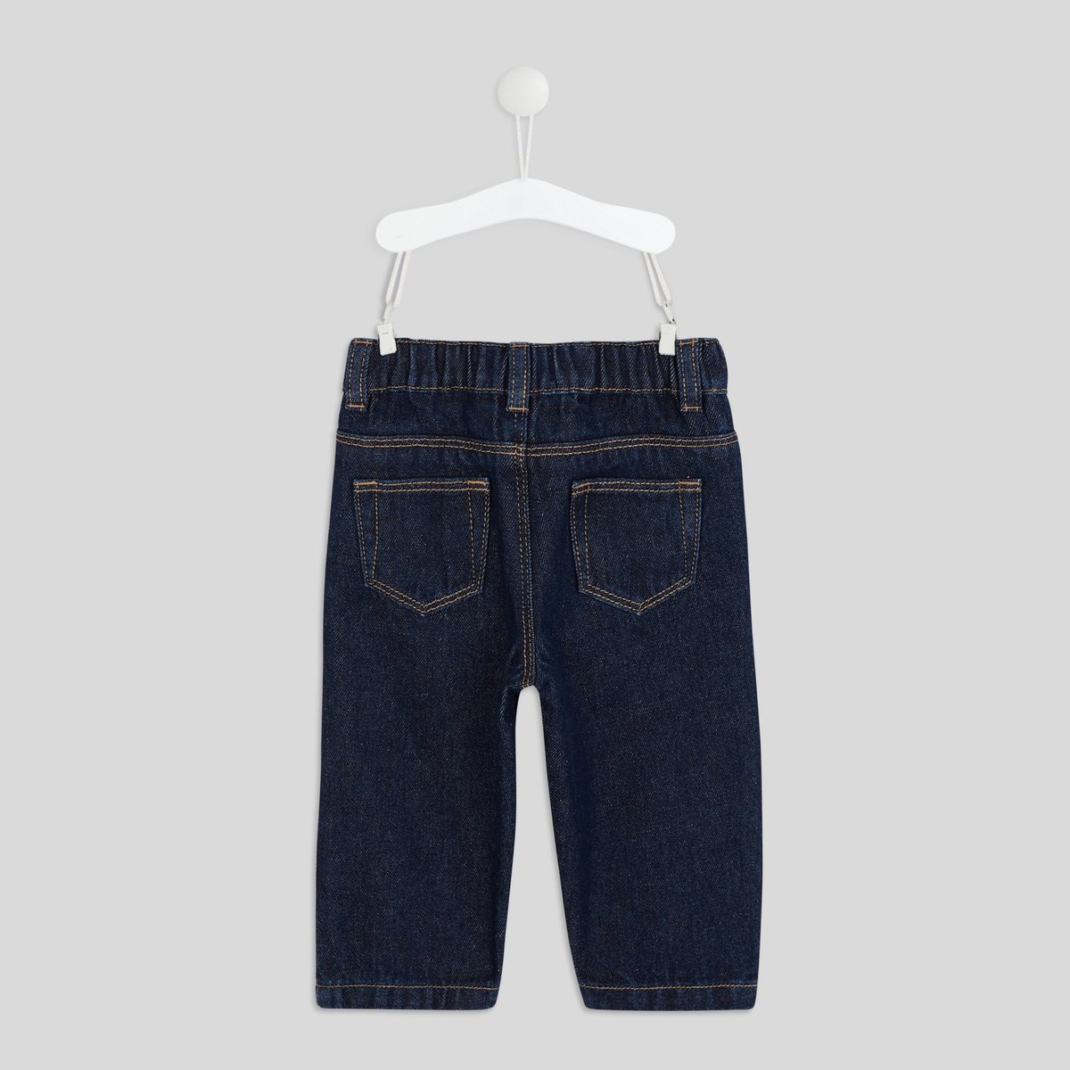 Jean droit uni en coton stone denim, BOUT'CHOU