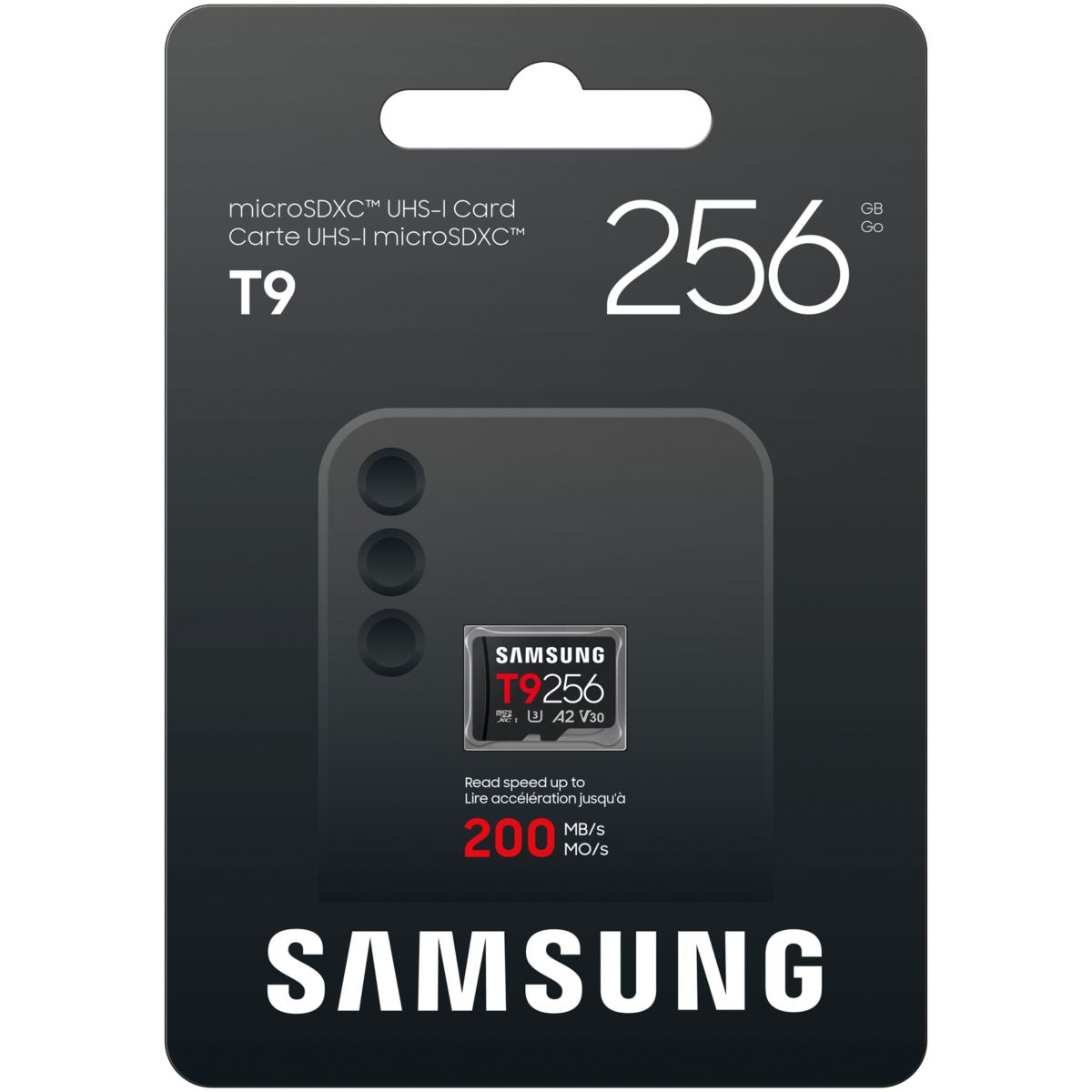 Carte Micro SD T9 256G U3 V30 A2 Classe 10 couleur unique, SAMSUNG