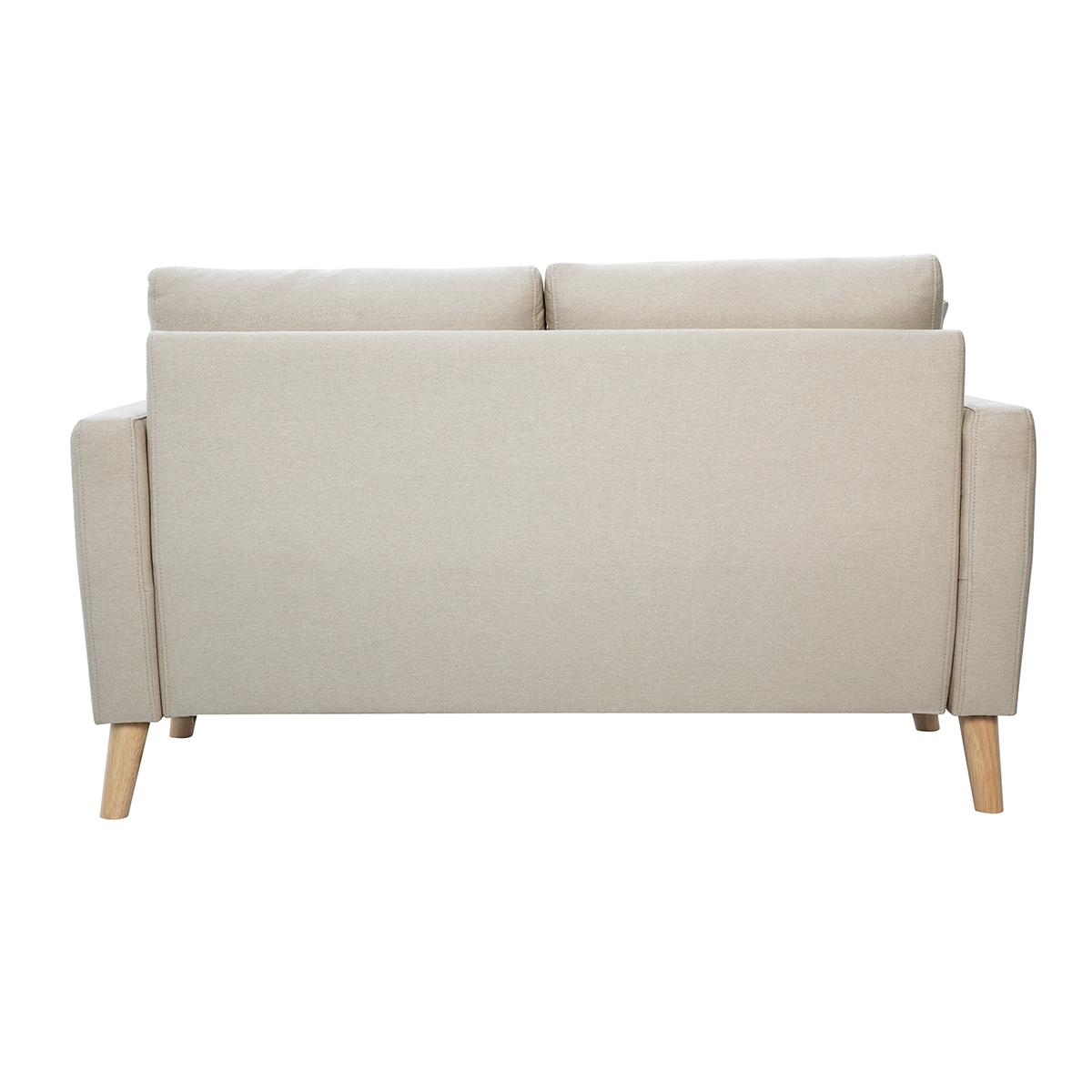 Canapé 2 places en tissu beige et bois clair MUNIK beige, MILIBOO