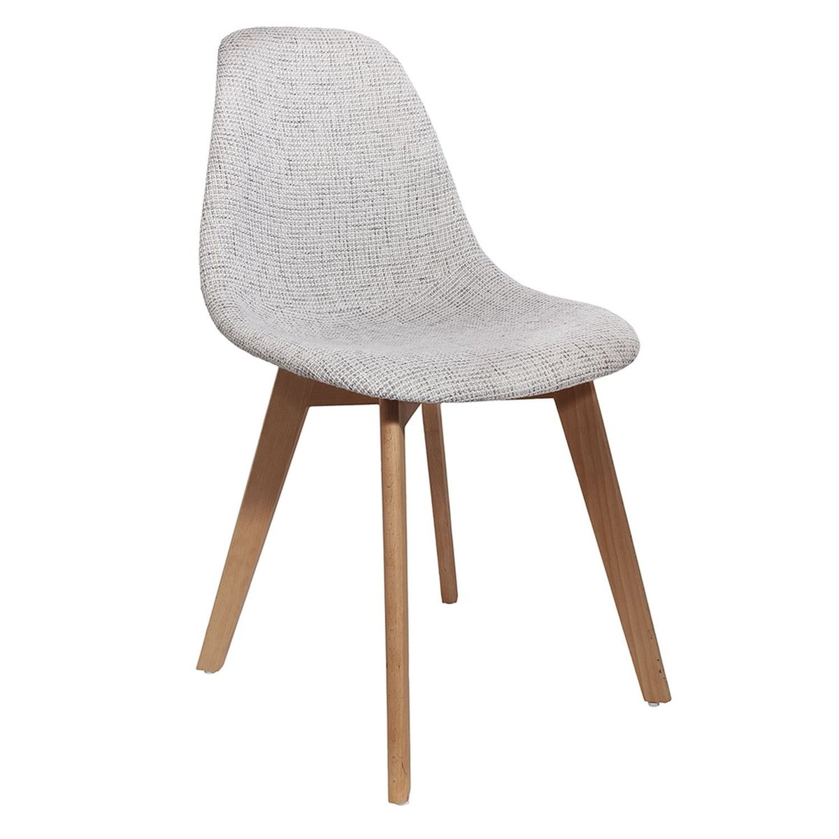 Chaise design scandinave en grosse maille FLORA gris clair, THE HOME DECO FACTORY