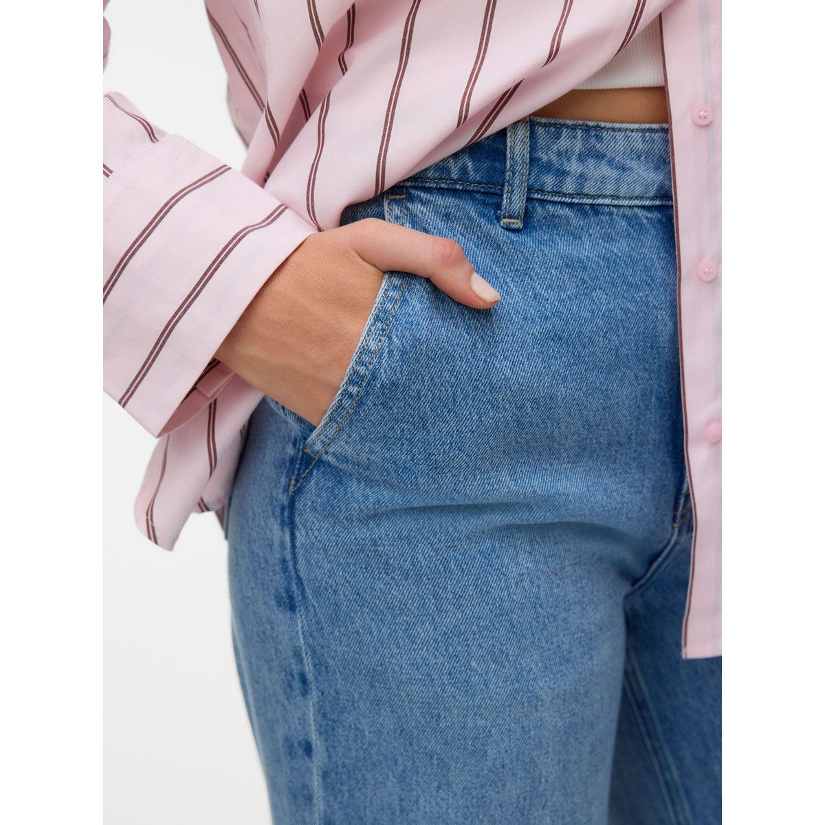 Jean À Coupe Large medium blue denim, VERO MODA