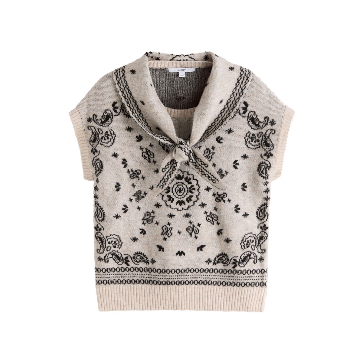 Débardeur avec lien au col imprimé bandana monochrome, NEXT