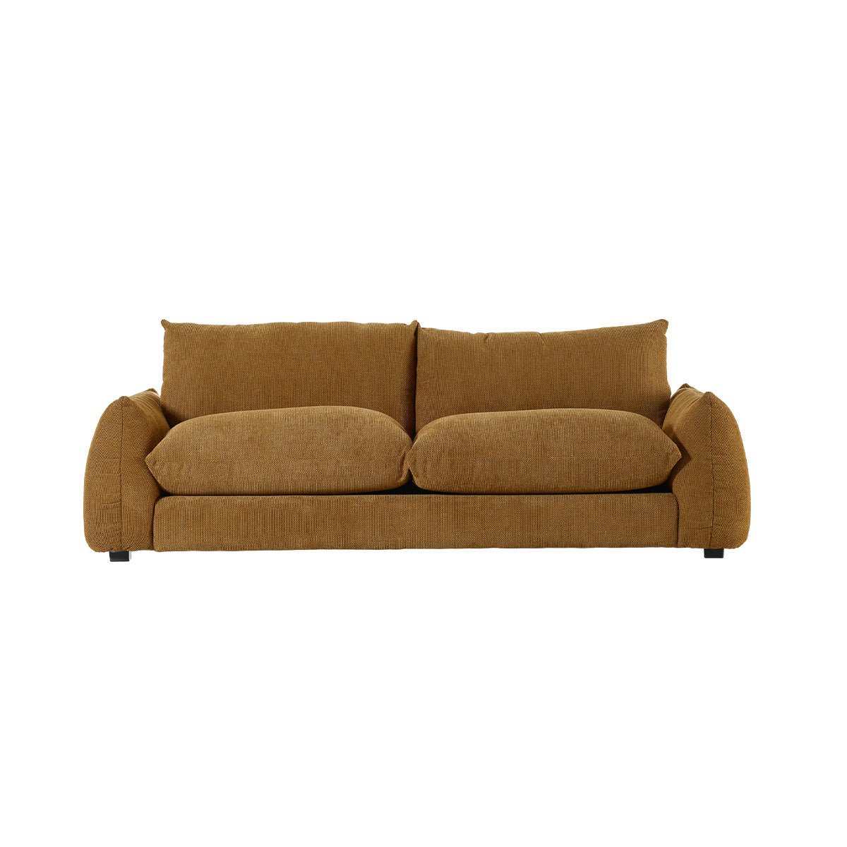 Canapé droit 3 places en tissu texturé   JACQUES bronze, BERAH GETAH