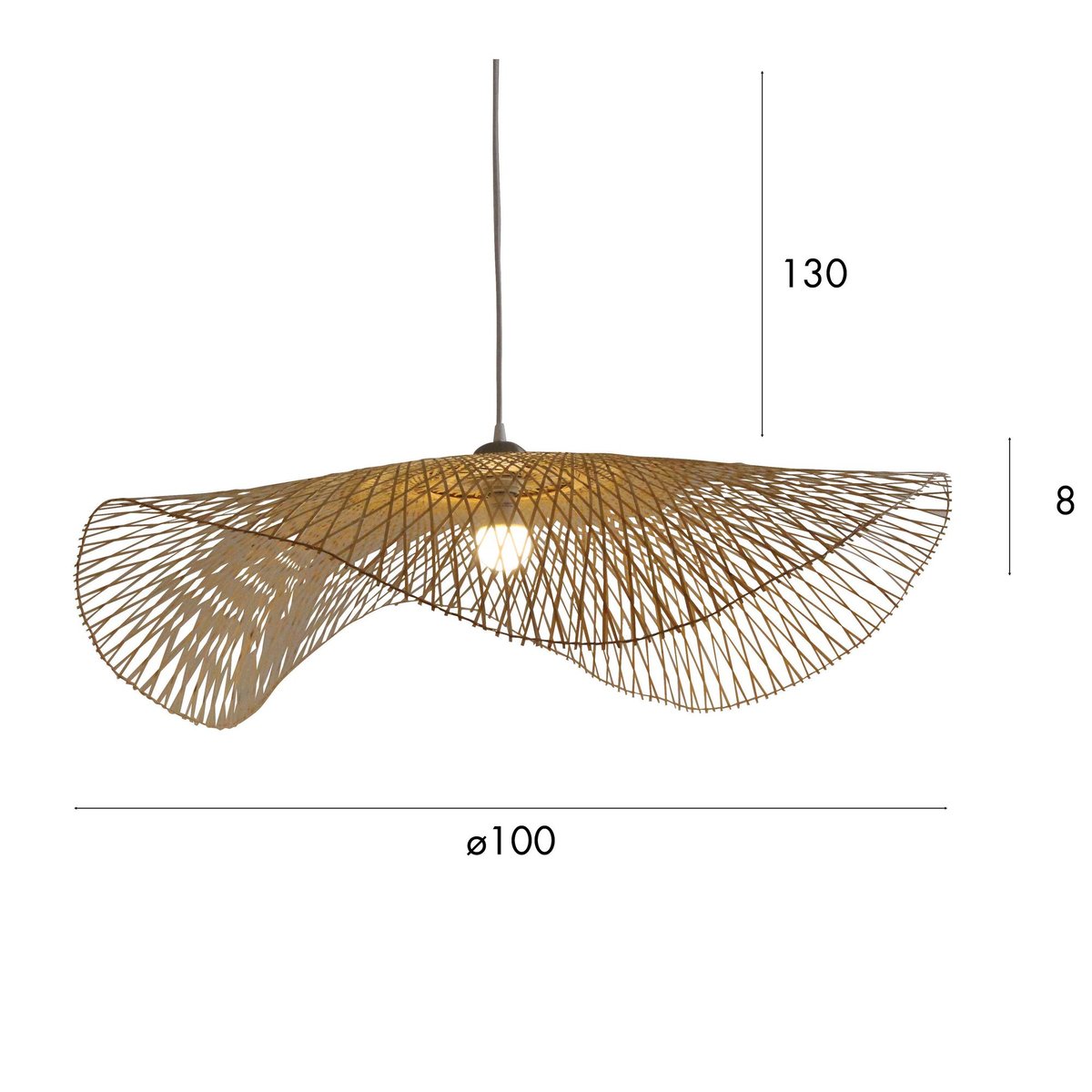 Suspension en bambou tressé, CARAVELLE naturel, NOW'S HOME