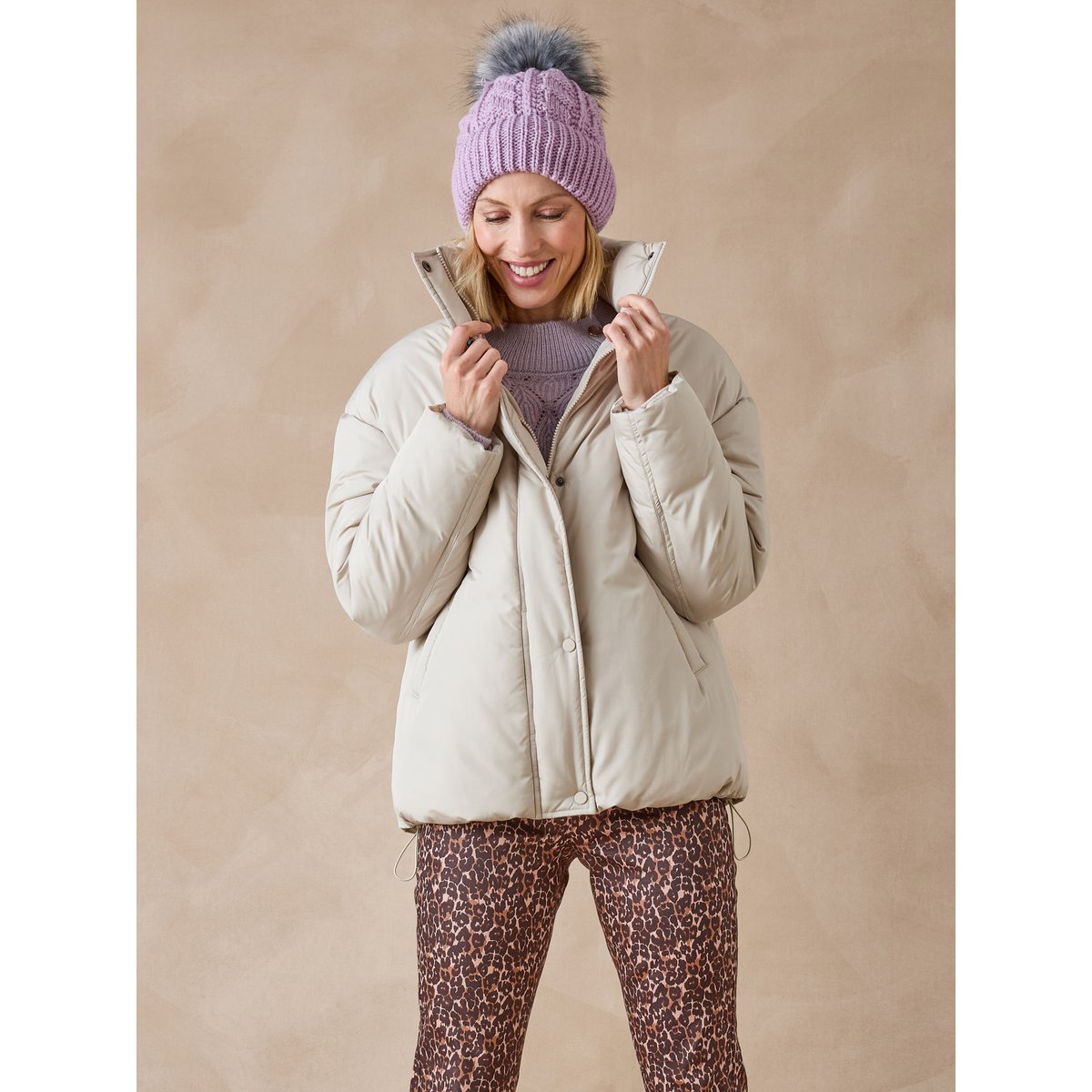 Doudoune courte beige, DAXON