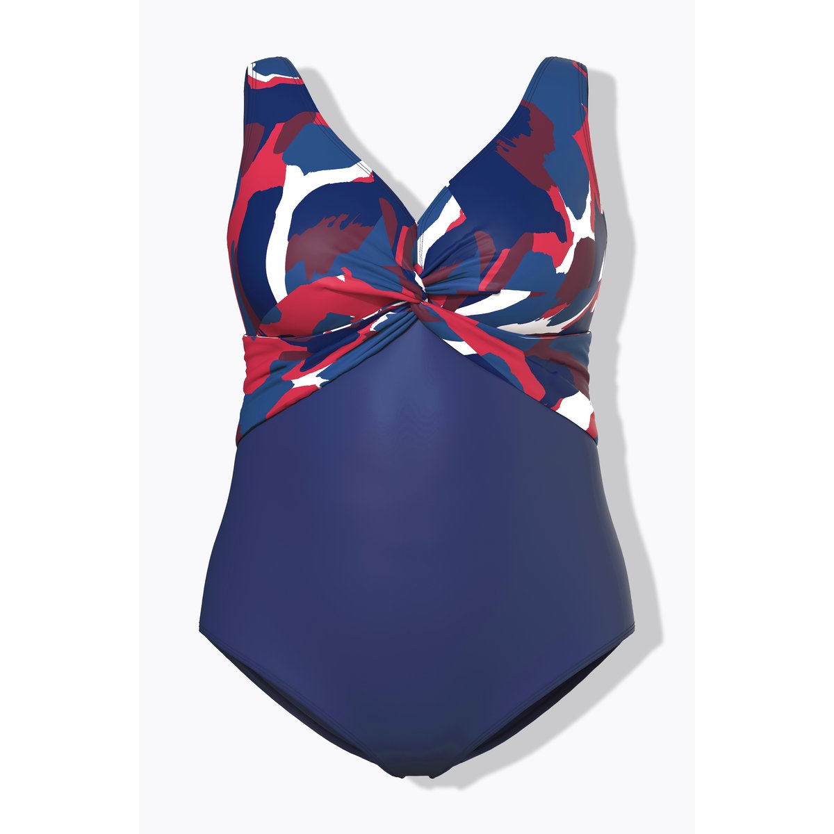 Maillot de bain à bonnets souples. Imprimé marine, ULLA POPKEN
