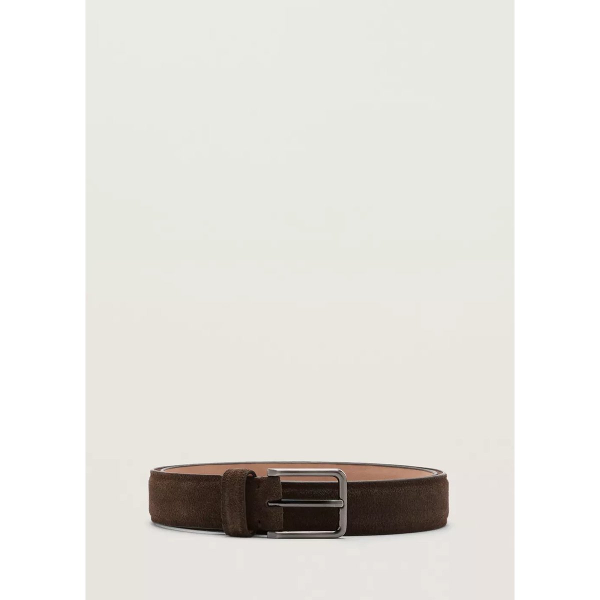 Ceinture en cuir suédé 100 % cuir bovin chocolat, MANGO MAN