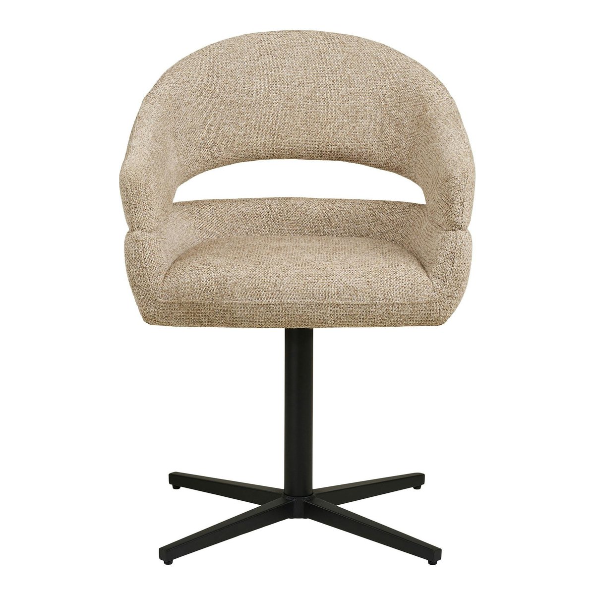 Chaise pivotante moderne en tissu (lot de 2) MONTREUX) beige / noir, PIER IMPORT