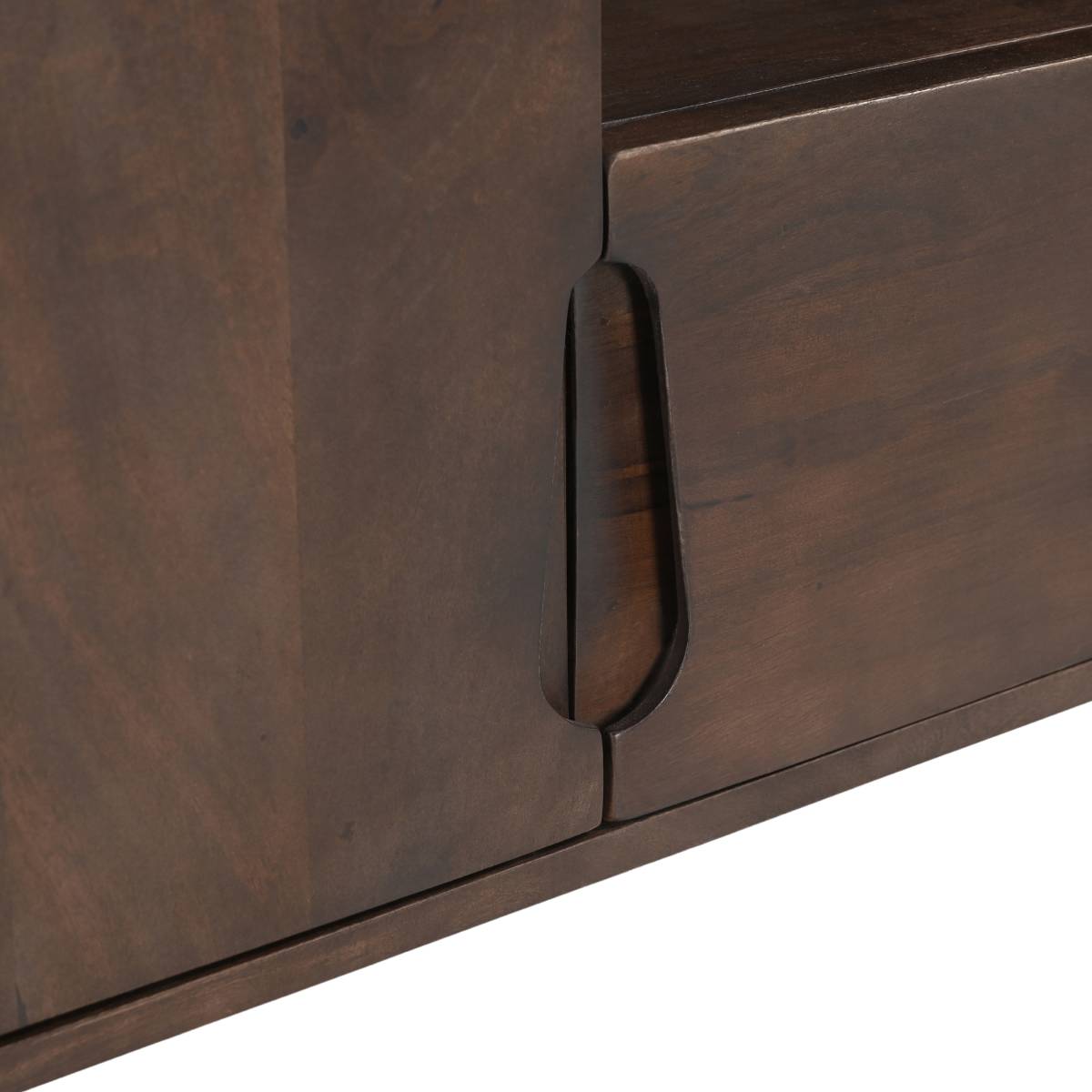 Meuble TV en bois de manguier LIRIEL bois foncé, MADE IN MEUBLES 
