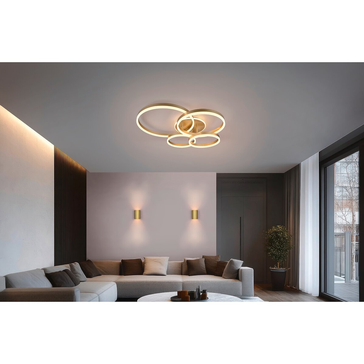 Plafond Drake, da Trio Lighting dourado, TRIO LIGHTING