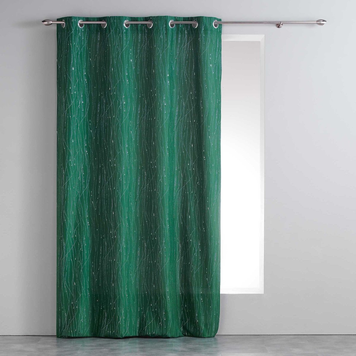 Rideau a oeillets Filliane 140 x 260 cm anthracite anthracite, EDEN