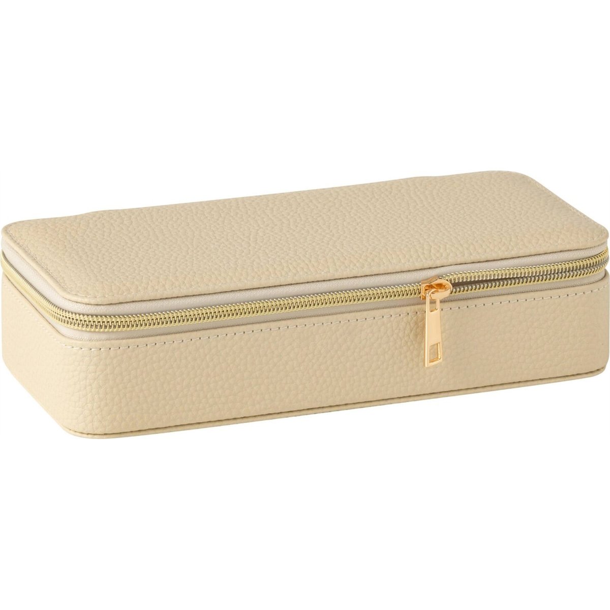Boîte à bijoux rectangulaire avec miroir beige, RECOLLECTION