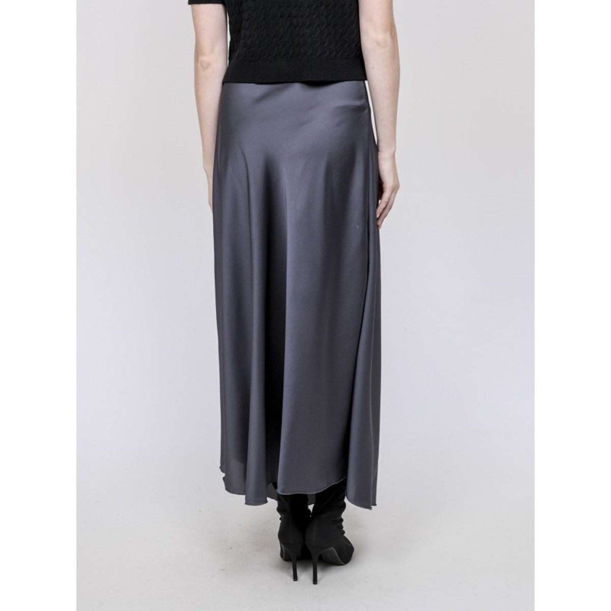 Jupe Longue En Satin Xalpa gris, DONA LISA
