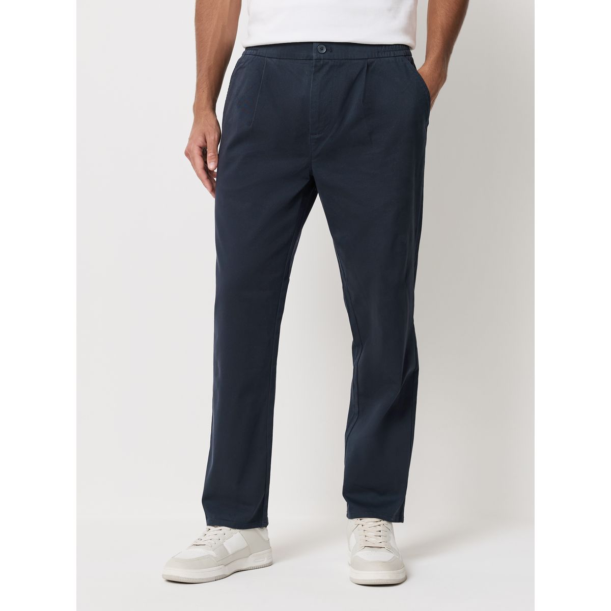 Pantalon chino stretch bleu, NEXT