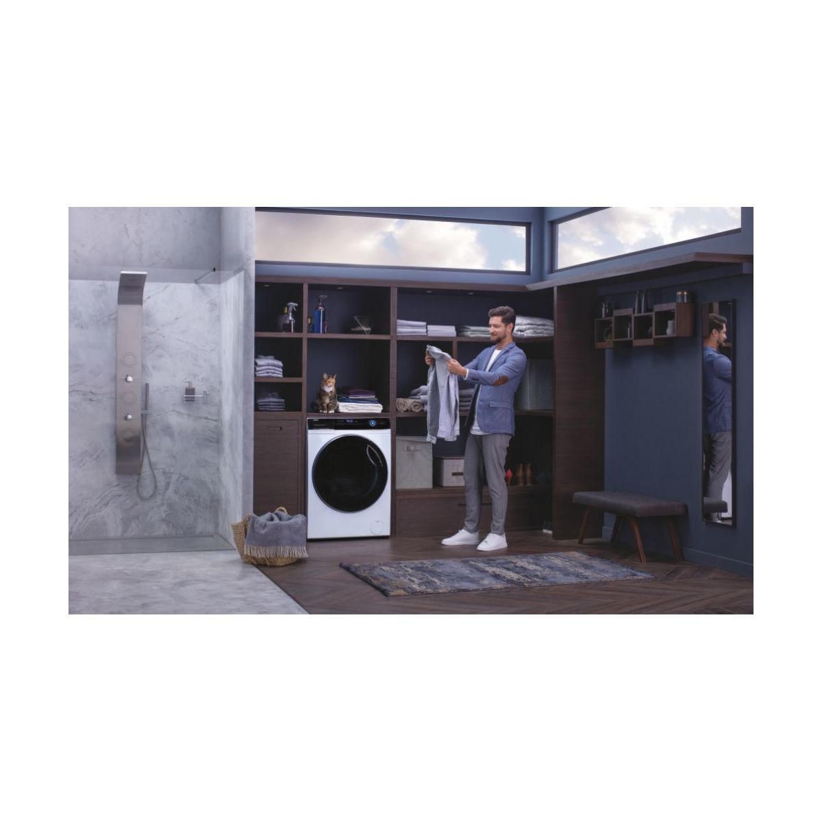 Lave linge hublot HW150-BP14986EFR blanc, HAIER