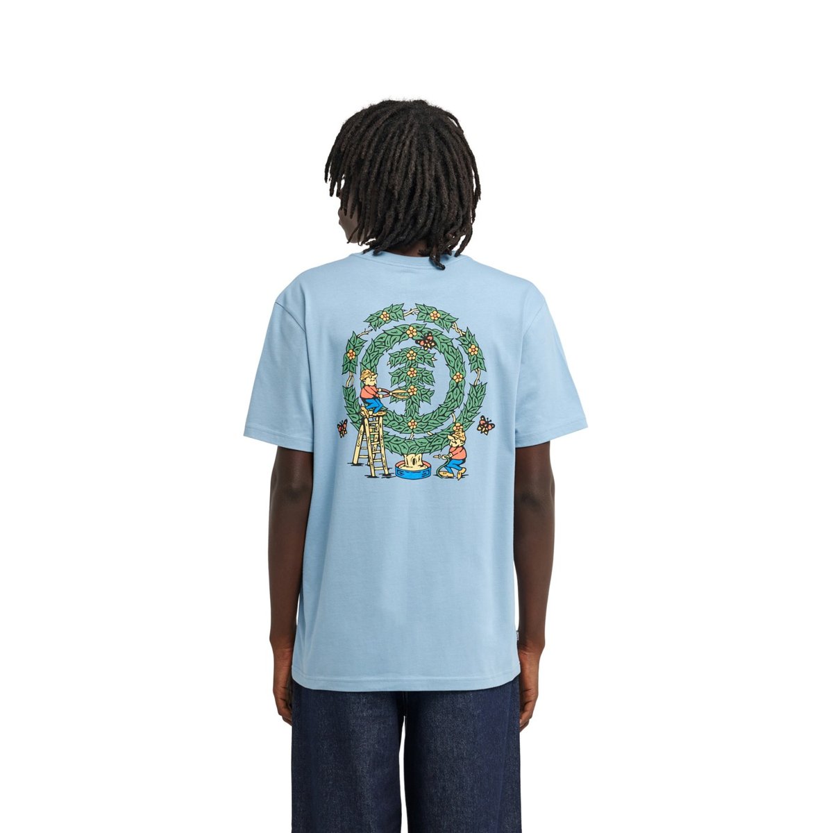 T-Shirt manches courtes GARDENING bleu faded denim, ELEMENT