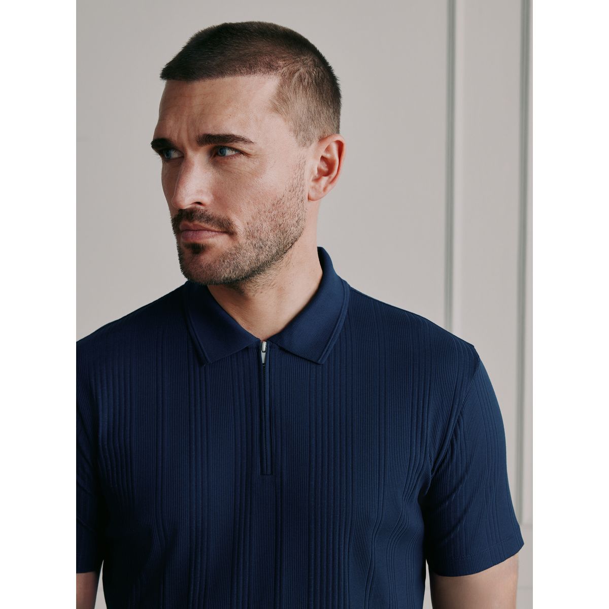 Polo en coton supima n. premium signature bleu marine, NEXT