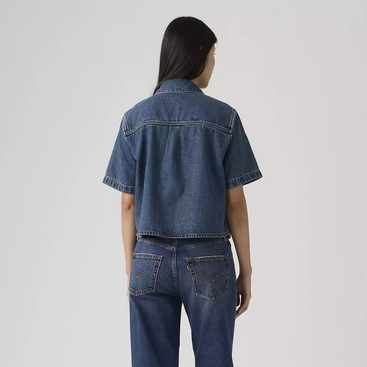 Chemisier court manches courtes denim bleu denim, LEVI'S