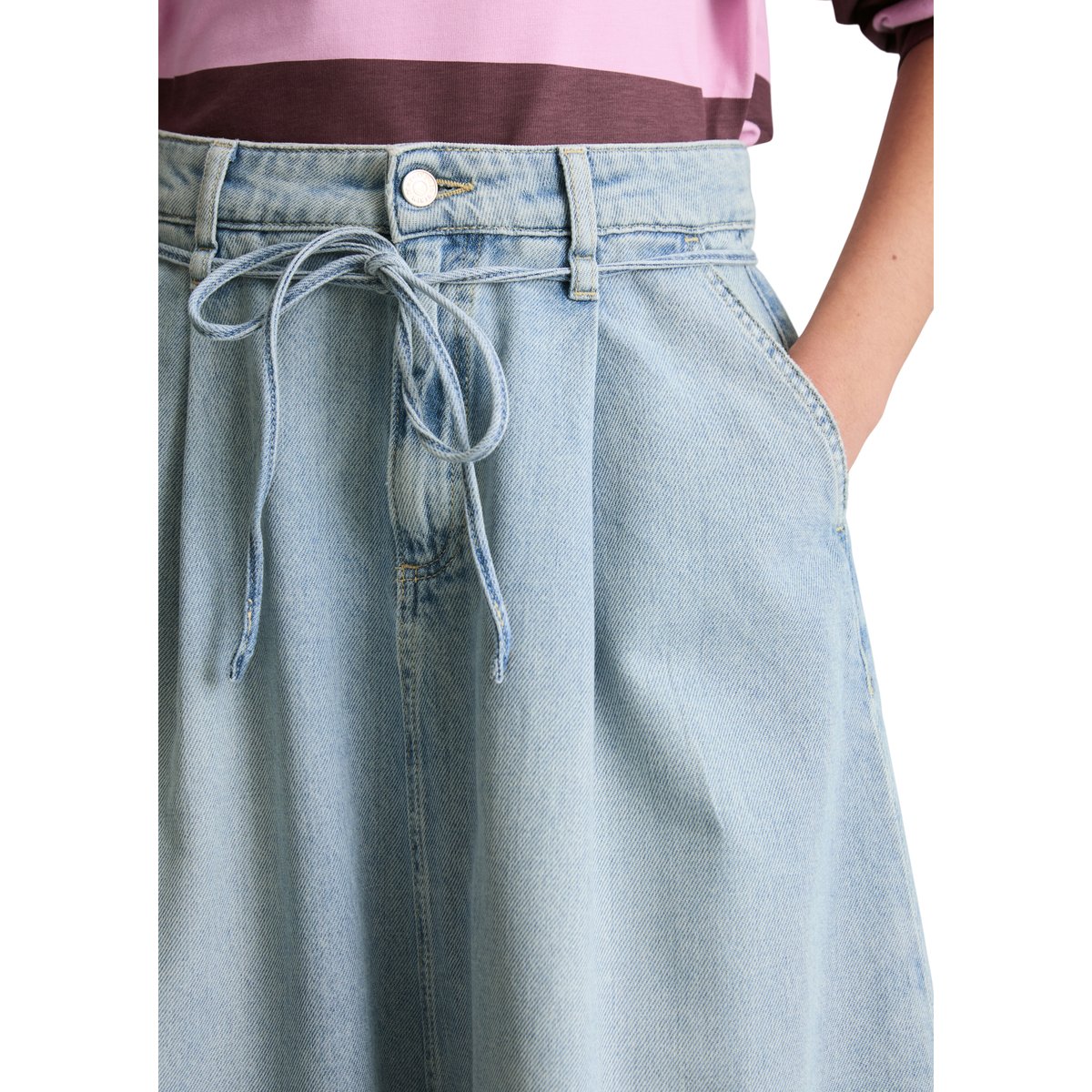 Jupe midi en jean flare en pur coton nleu clair, MARC O’POLO DENIM