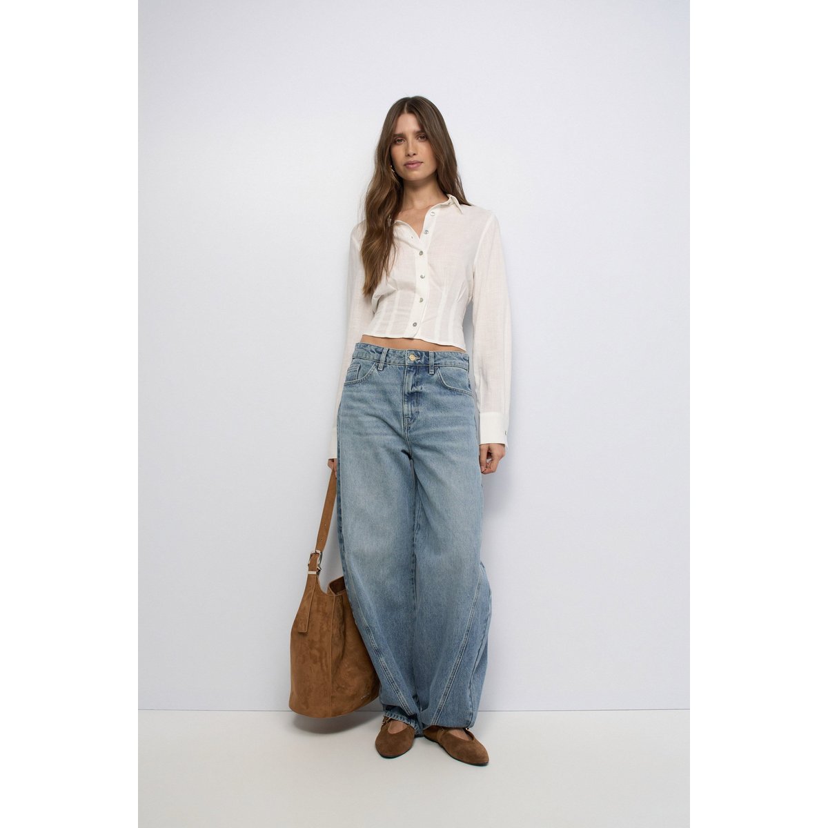 CHEMISE CROPPED AVEC LIN blanc, SALSA JEANS