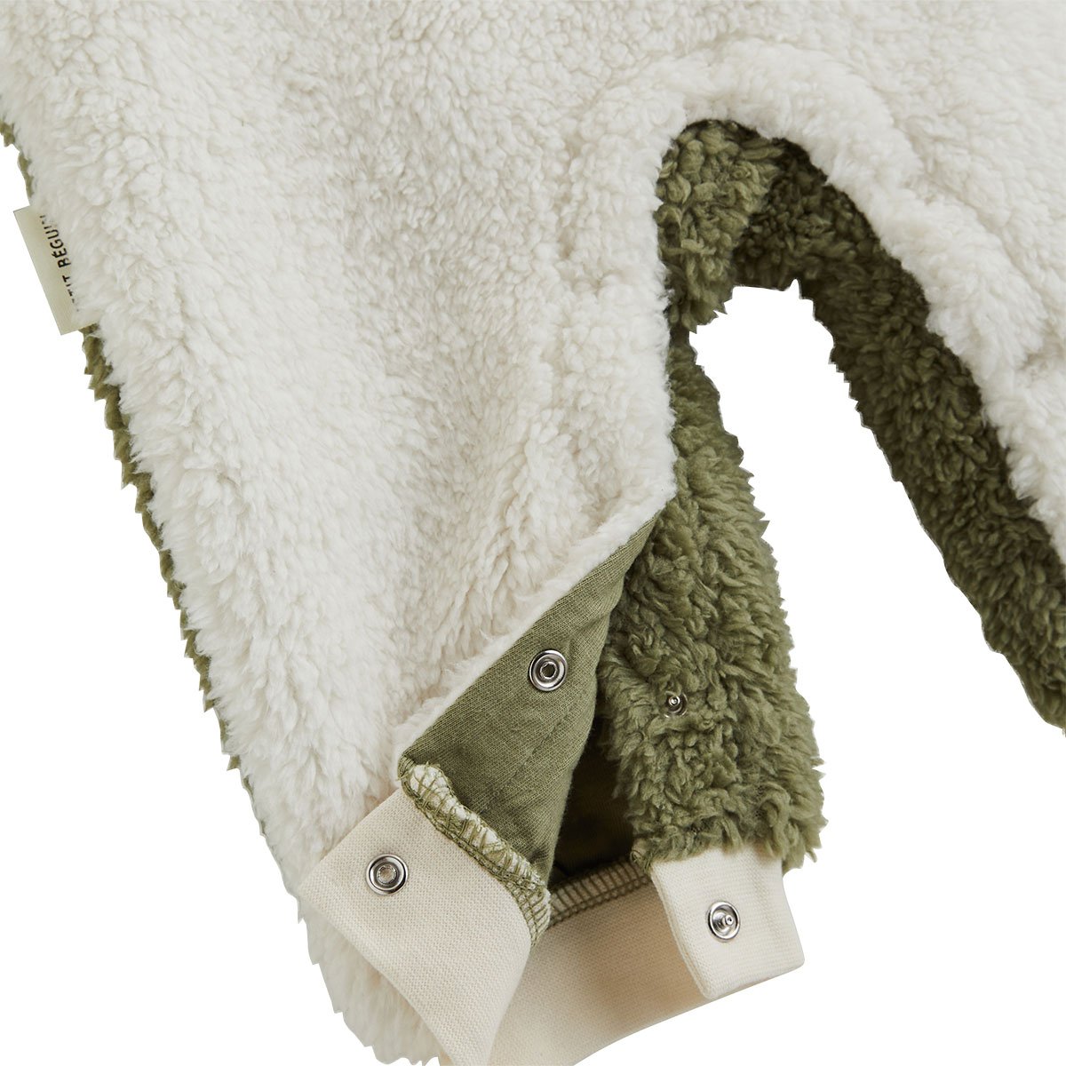 Surpyjama bébé en sherpa Ginkgo vert, PETIT BEGUIN