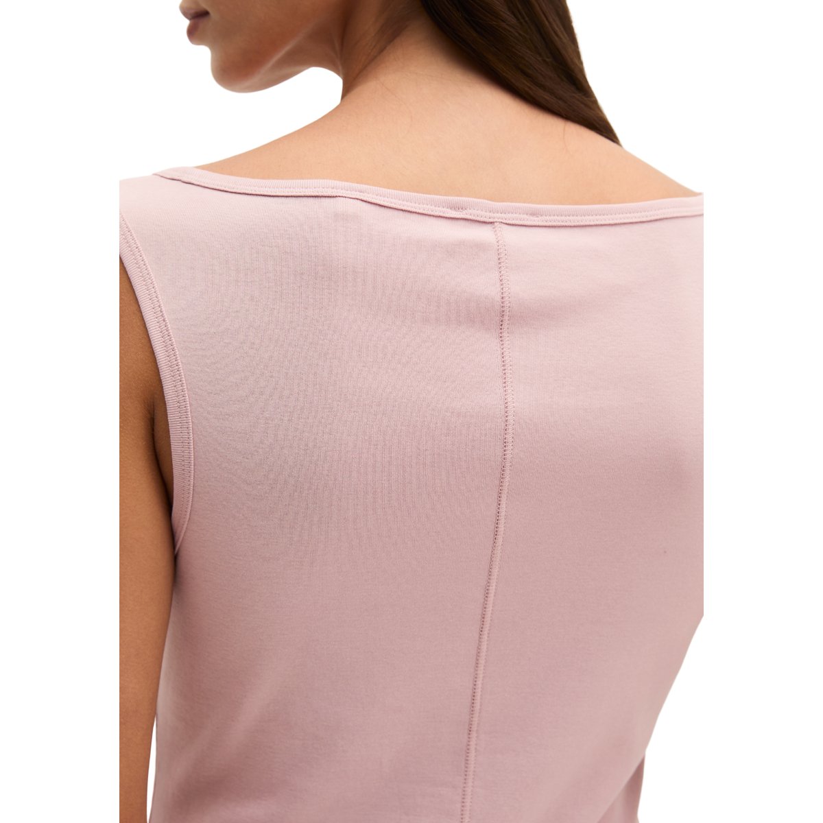 Débardeur regular en jersey de coton organique rib rose pale, MARC O'POLO