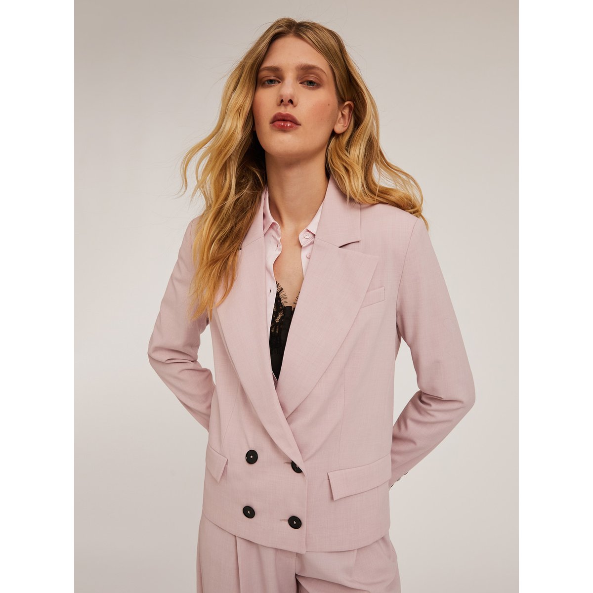 Veste croisée en polyviscose rose, MOTIVI